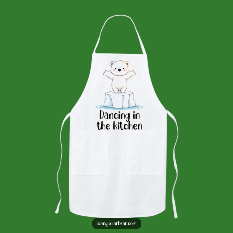 Funny Dancing Polar Bear Cub Apron: Cook with Arctic Grace!
