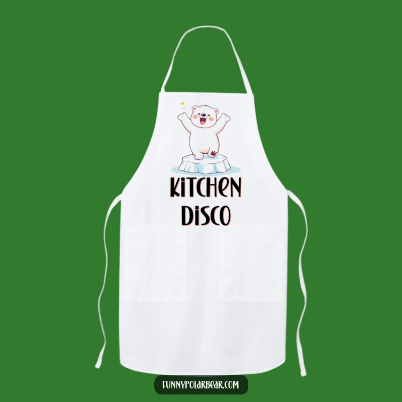 Funny Polar Bear Dancing Apron: Cook with rhythm, a perfect funny gift.
