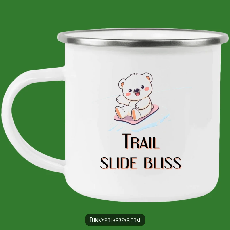 Funny Kawaii Polar Bear Enamel Camping Mug: Arctic Adventure Gift