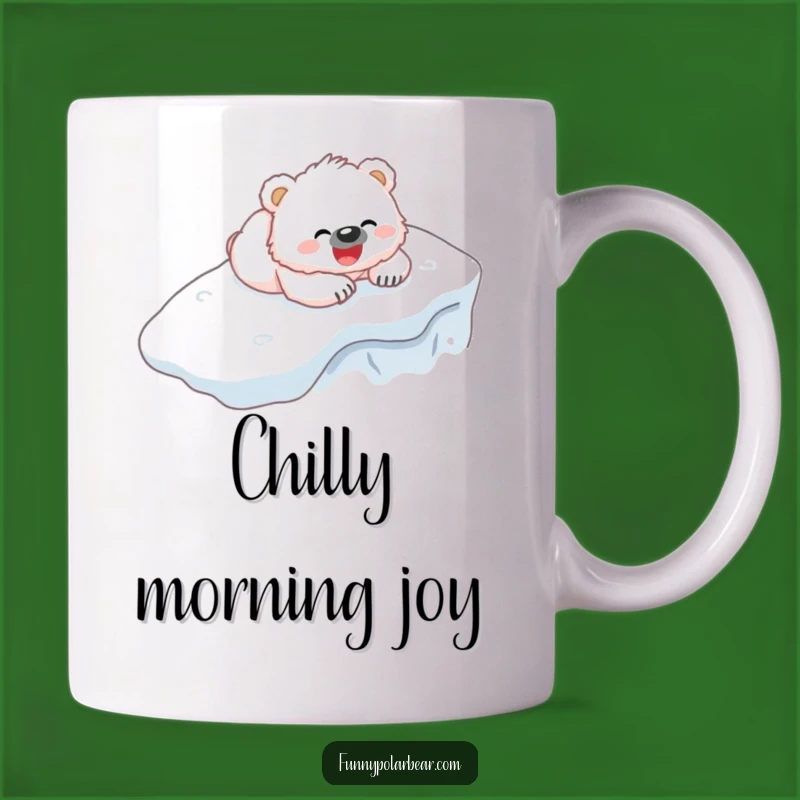 Funny Bear Cub Mug: Gleeful Belly Slide Winter Fun Gift