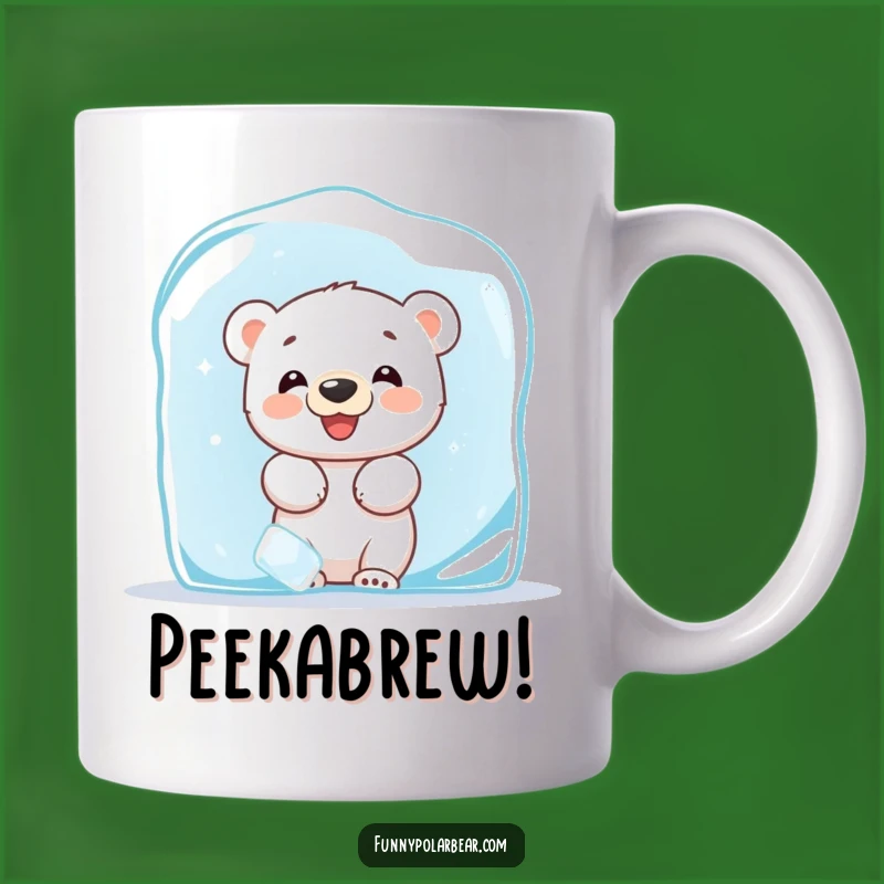 Funny Giggling Polar Bear Cub Mug - Playful Arctic Peek-a-Boo Gift