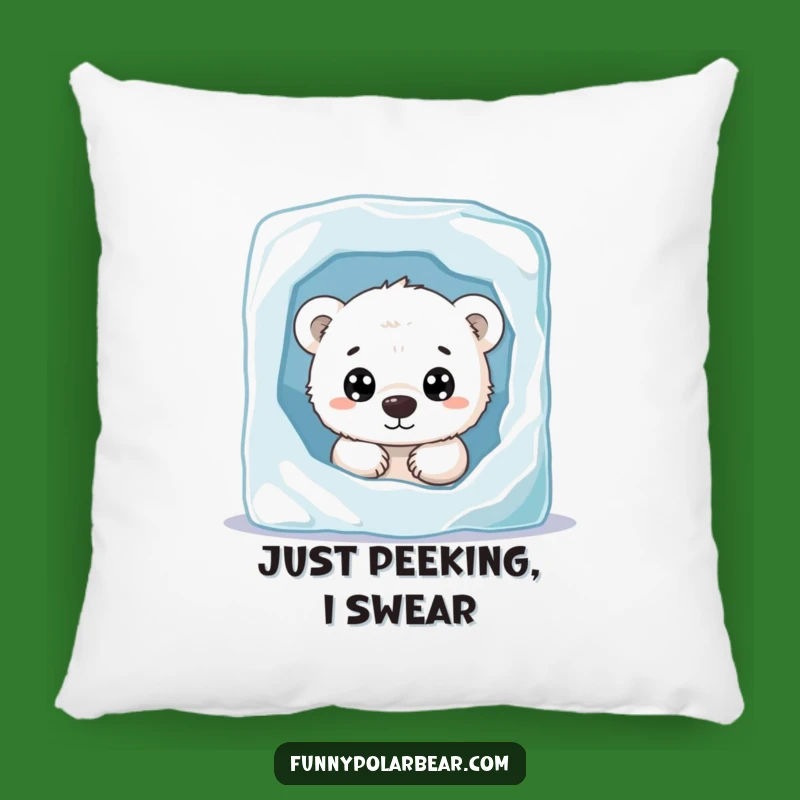 Cozy Funny Curious Polar Bear Cub Pillow: Comfort & Adorable Cuteness