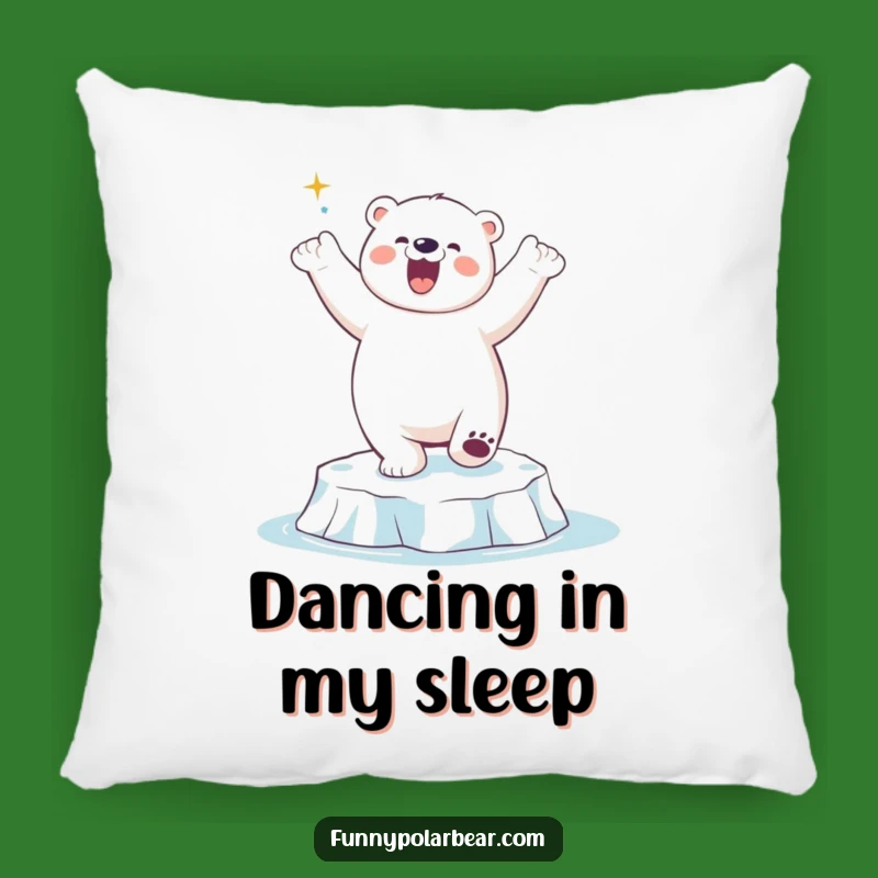 Funny Polar Bear Dance Pillow: Cozy up to fun, a perfect funny gift.