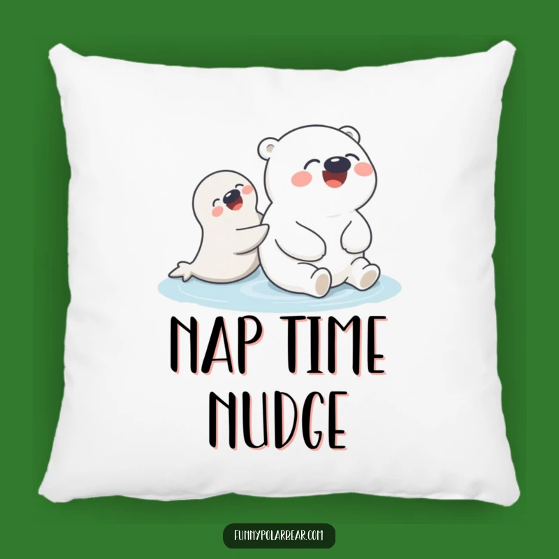 Funny Polar Bear Seal Pillow: Cozy friendship, a perfect funny gift.