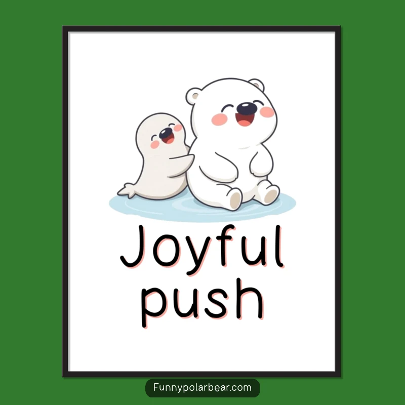 Funny Polar Bear Seal Digital Art: Instant friendship vibes, a funny gift.