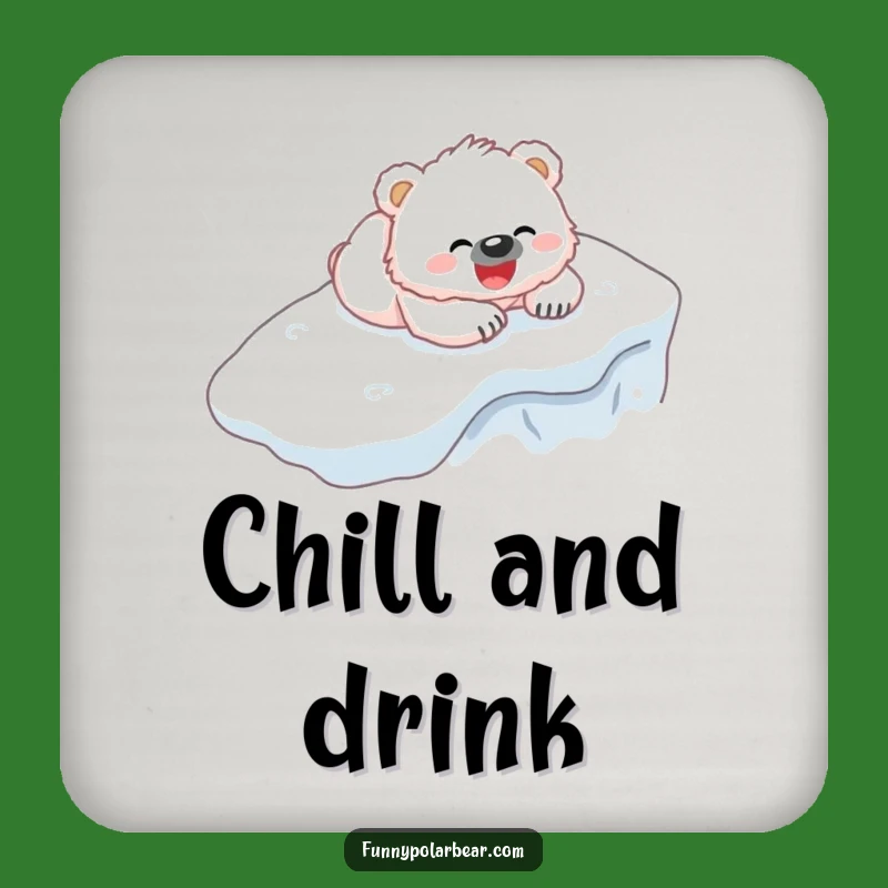Funny Bear Cub Coaster: Gleeful Belly Slide Drink Gift