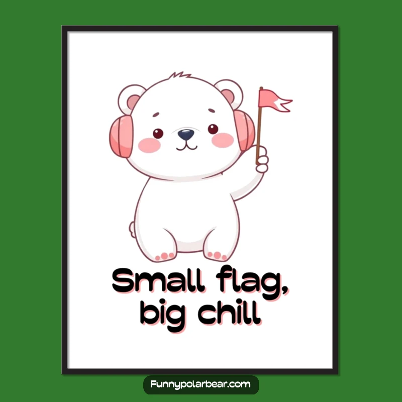 Funny Polar Bear Poster: Cheerful Arctic Art Print, Perfect Wall Gift Decor