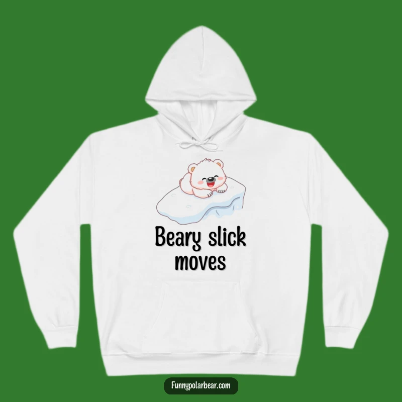 Funny Bear Cub Hoodie: Gleeful Belly Slide Cozy Winter Gift