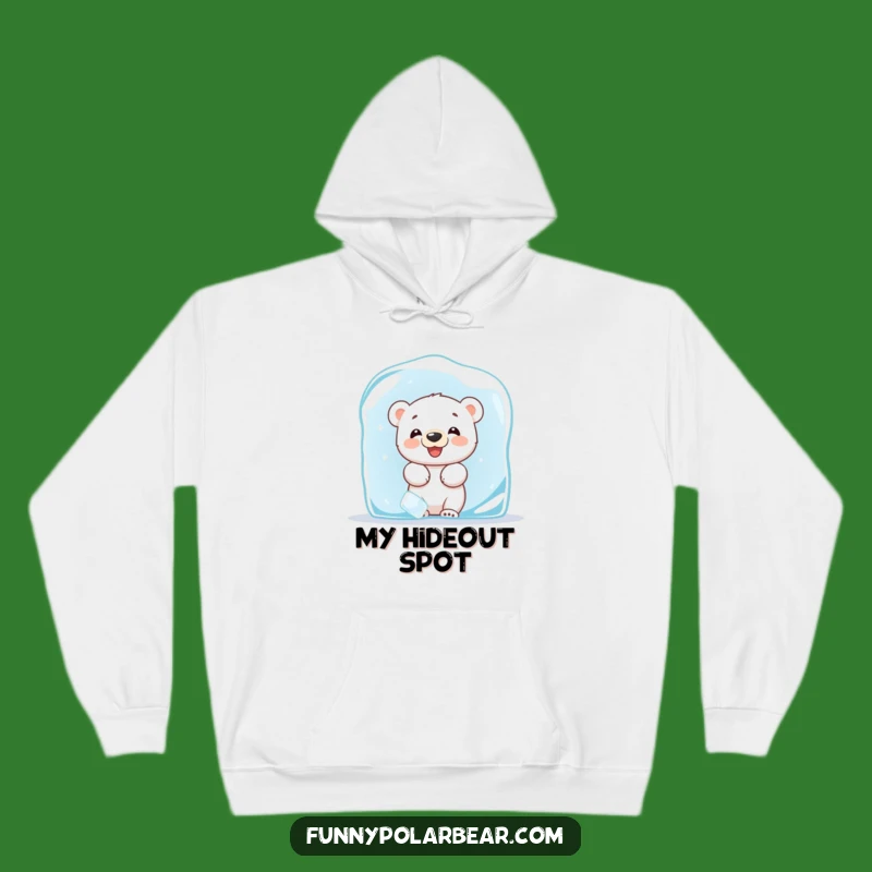 Funny Giggling Polar Bear Cub Hoodie - Cozy Arctic Mischief, Great Gift