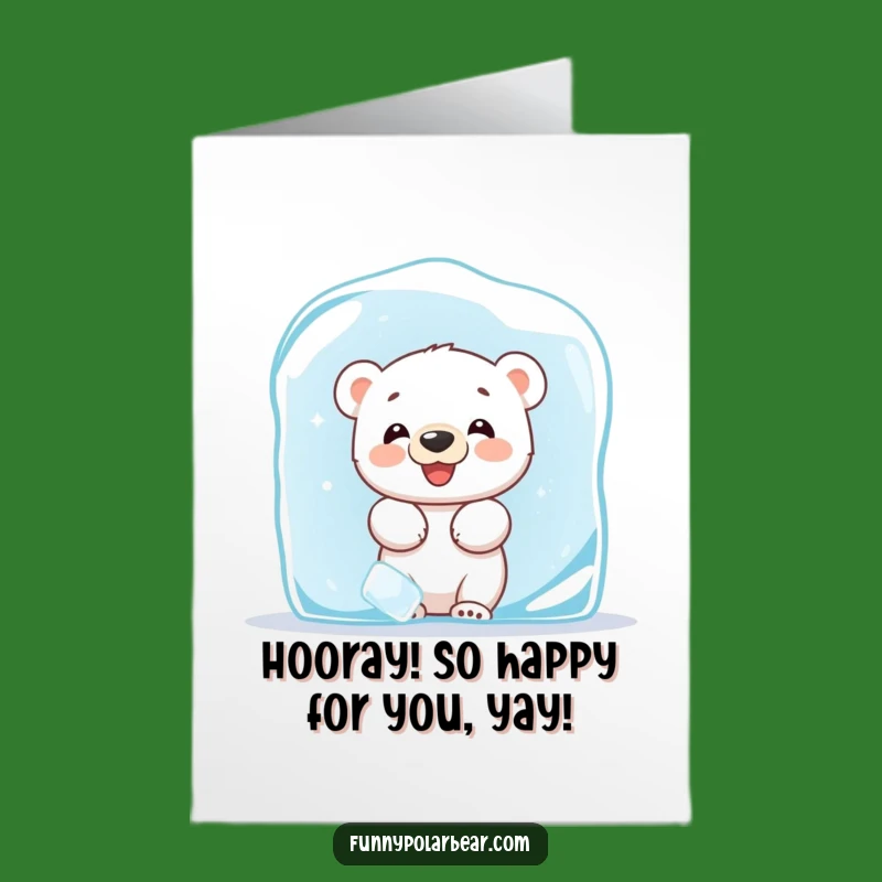 Free Printable Congrats Card: Giggling Polar Bear Cub Surprise Funny Downloadable Celebration Gift