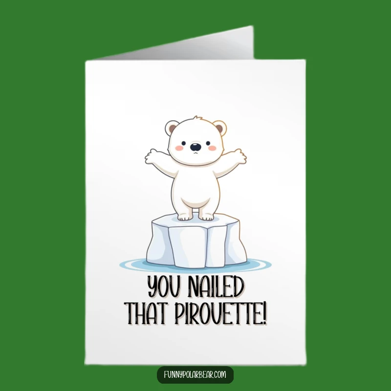 Free Printable Congratulations Card: Dancing Polar Bear Cub, Funny Downloadable Gift
