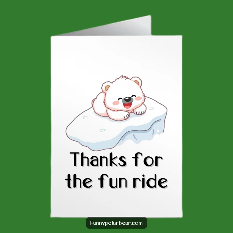 Free Printable Bear Thank You Card: Cub Sliding Downloadable Gift
