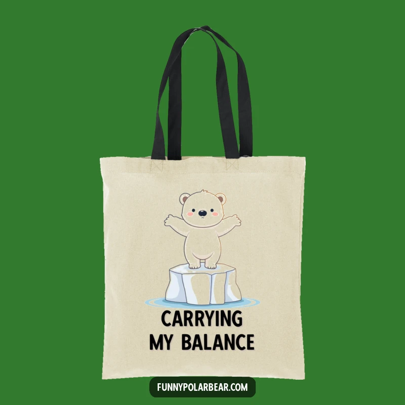 Funny Dancing Polar Bear Cub Tote Bag: Carry Your Style with Grace