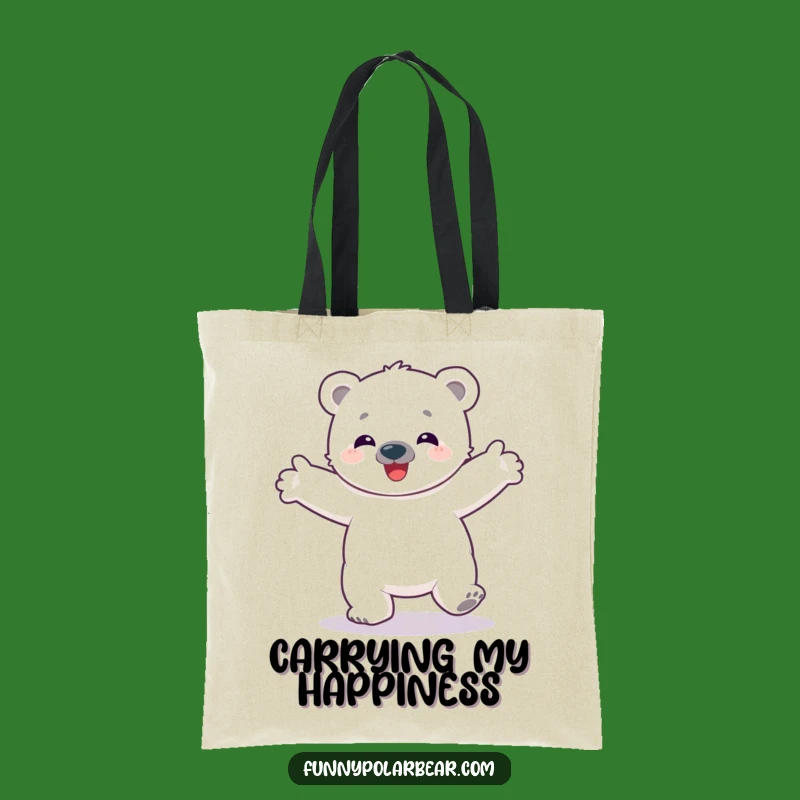 Funny Polar Bear Cub Tote Bag - Carry Your Fun Arctic Style, Gift