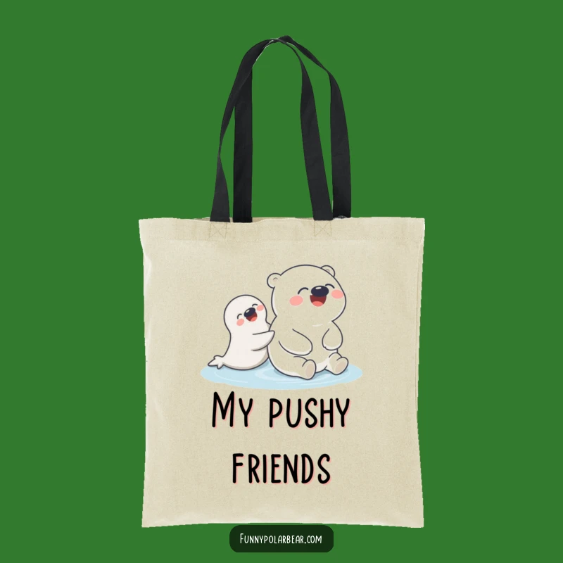 Funny Polar Bear Seal Tote Bag: Carry friendship and smiles, a funny gift.